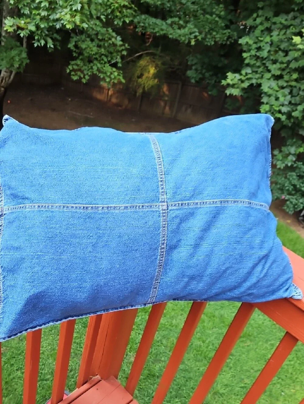 Vintage Y2K 2 Pc Set Tommy Hilfiger Blue Denim Patchwork  Pillow Cases Covers
